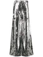 Ellery Sequin Wide Leg Trousers - Silver