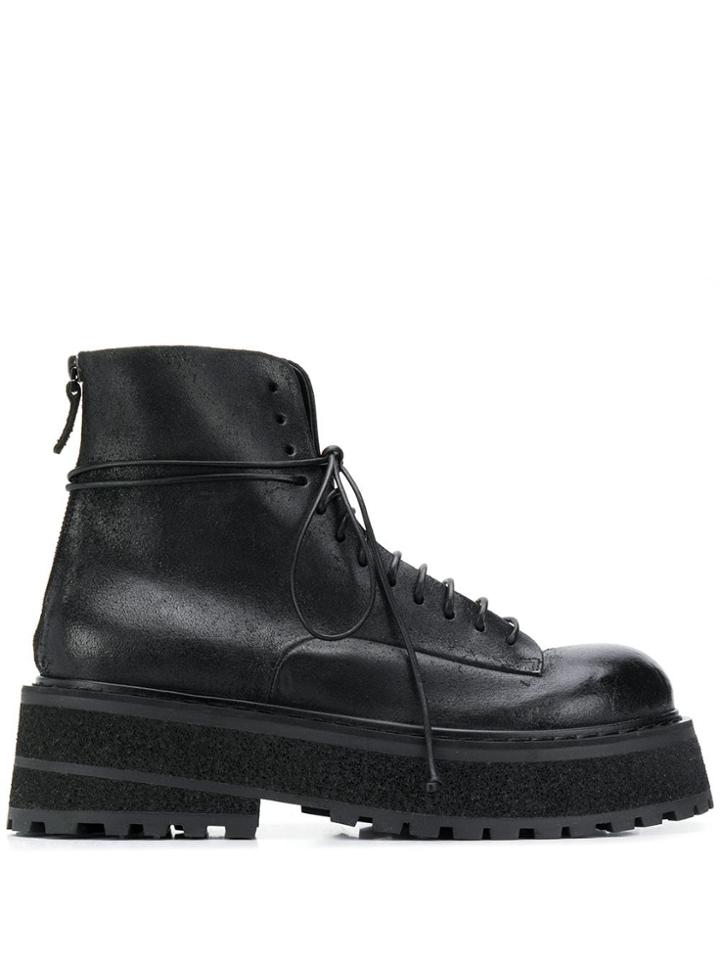 Marsèll Platform Lace Up Boots - Black