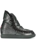 Mou Inner Wedge Sneaker Boots - Black