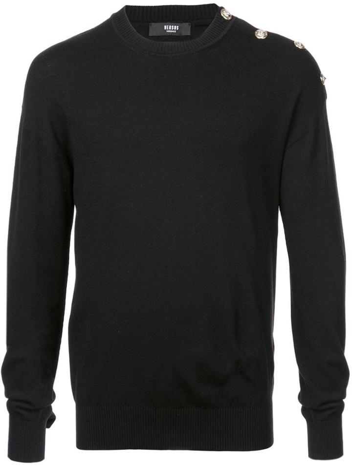 Versus Buttoned Shoulder Jumper - Black