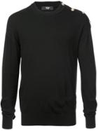 Versus Buttoned Shoulder Jumper - Black