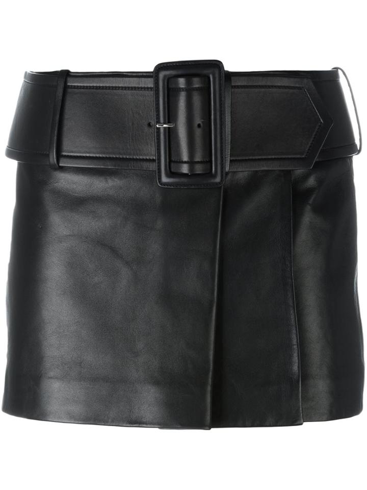 Givenchy Belted Leather Mini Skirt