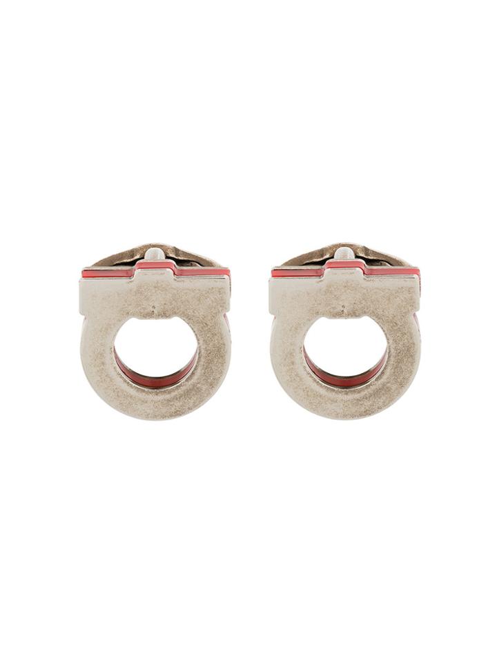 Salvatore Ferragamo Gancio Cufflinks - Metallic