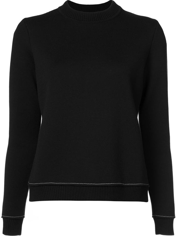 Vera Wang Slit Back Sweater - Black
