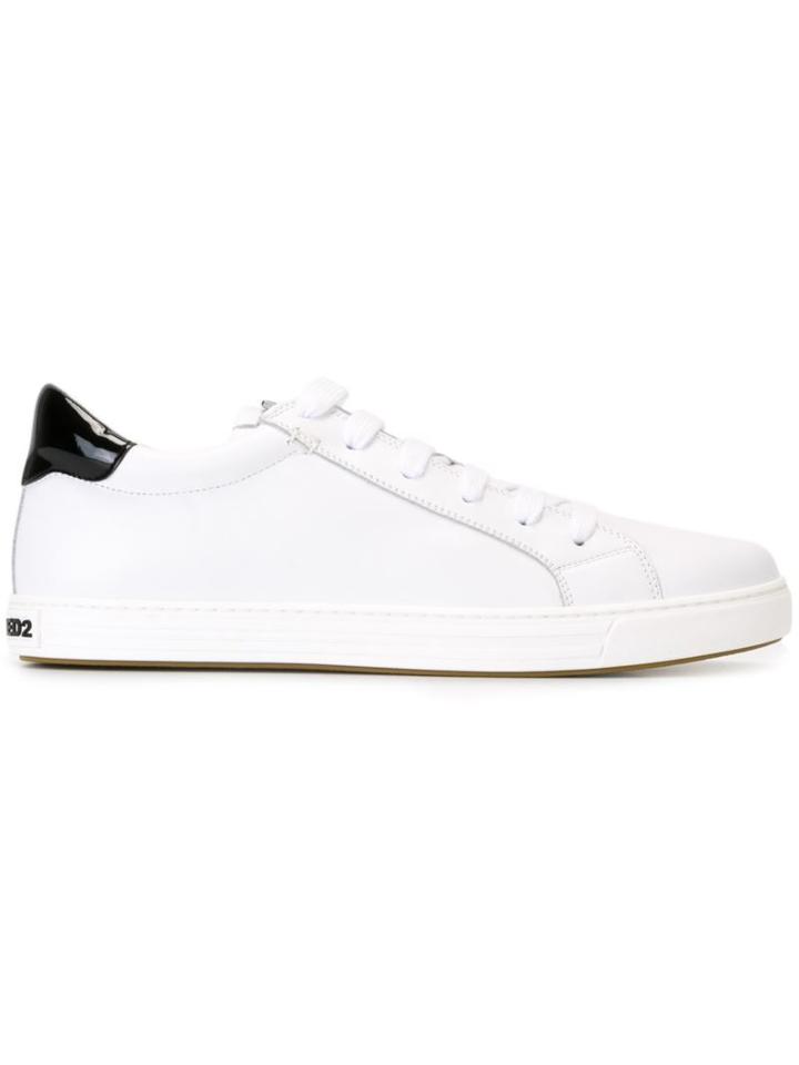 Dsquared2 Low-top Sneakers, Men's, Size: 41.5, White, Leather/patent Leather/rubber