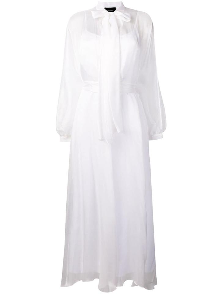 Irina Schrotter Pussy Bow Dress - White