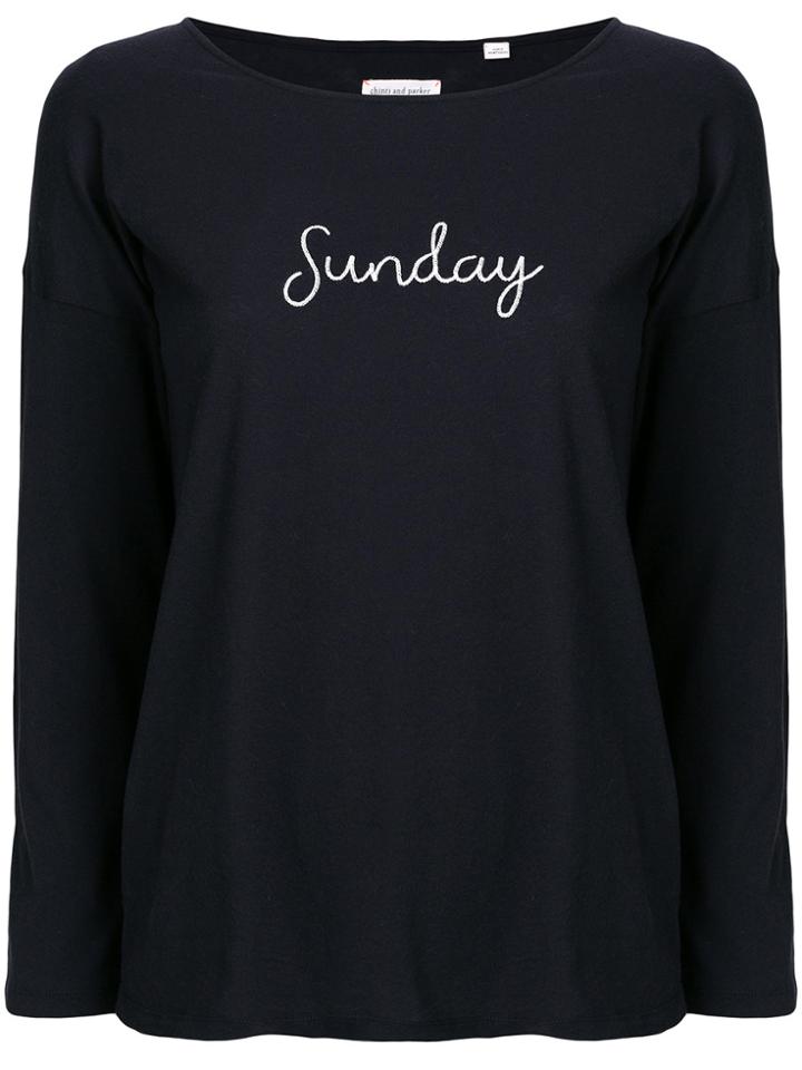 Chinti & Parker Sunday Slogan Top - Blue