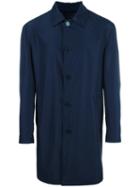 Versace Single Breasted Coat, Men's, Size: 50, Blue, Polyester/cupro