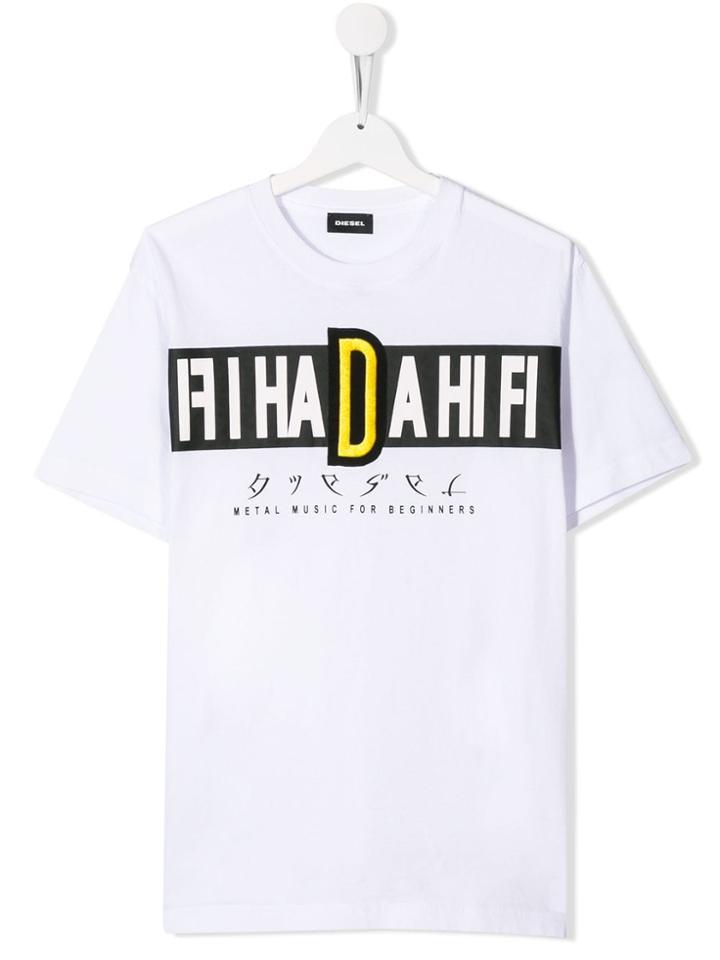 Diesel Kids 'tjustyz Over' T-shirt - White