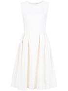 Adam Lippes Pleated Sleeveless Dress, Women's, Size: 8, White, Silk/polyamide/spandex/elastane/wool