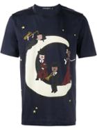 Dolce & Gabbana Music Moon Print T-shirt, Men's, Size: 54, Blue, Cotton