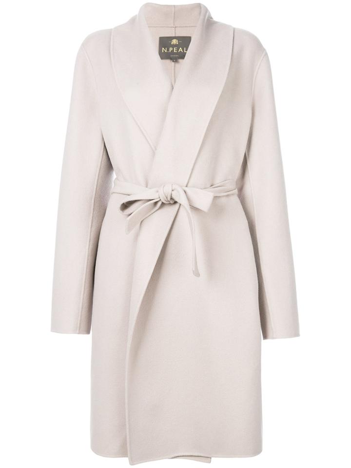 N.peal Tie Waist Cardi-coat - Nude & Neutrals