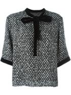 Dolce & Gabbana Bouclé Boxy Top, Women's, Size: 38, Black, Cotton/acrylic/polyamide/virgin Wool