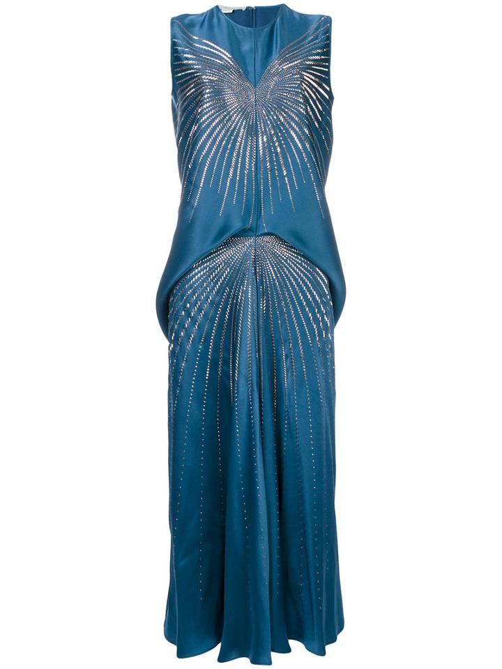 Stella Mccartney - Sequin Detail Dress - Women - Acetate/viscose/aluminium - 42, Blue, Acetate/viscose/aluminium
