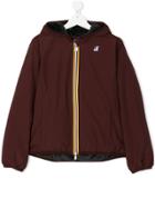 K Way Kids Hooded Jacket - Brown