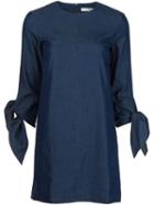 Tibi Chambray Knot Detail Dress, Women's, Size: 10, Blue, Cotton