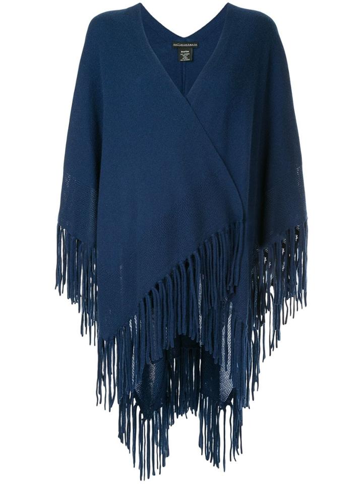 Sofia Cashmere Fringed Edge Cardigan - Blue