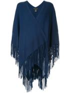 Sofia Cashmere Fringed Edge Cardigan - Blue