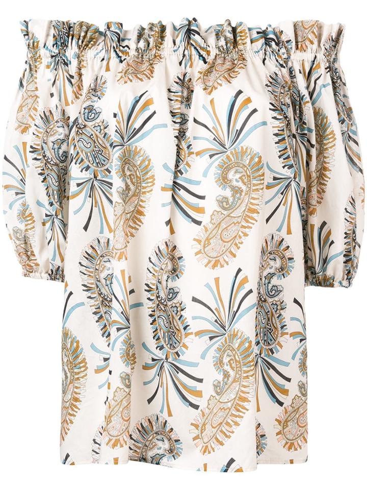 Etro Off-shoulder Paisley Blouse - Neutrals