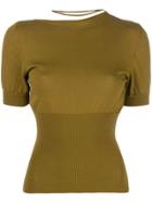 Jacquemus Cropped Neck Strap Top - Green
