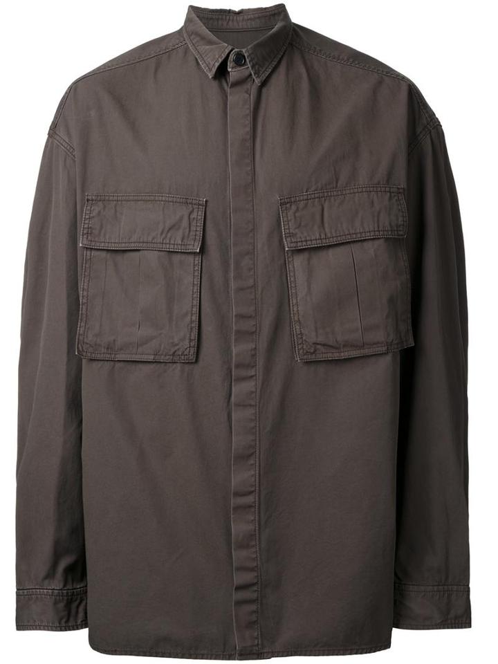 Juun.j Chest Pocket Shirt, Men's, Size: 44, Green, Cotton