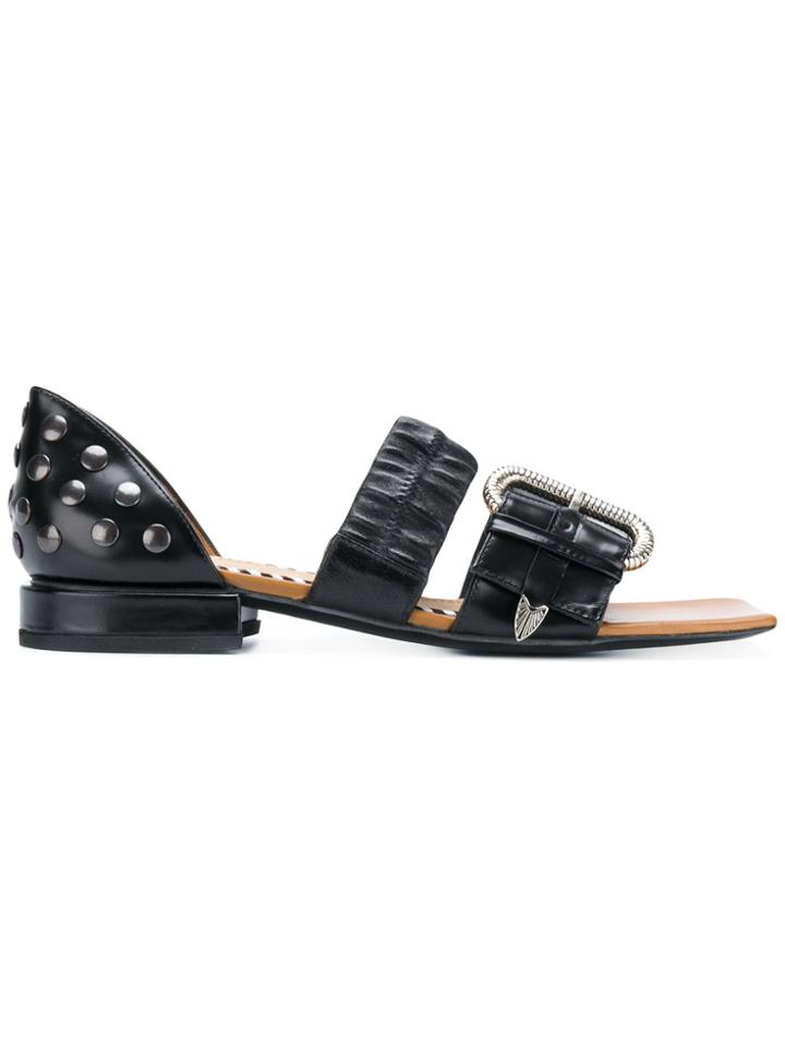 Toga Pulla Double Strap Sandals - Black