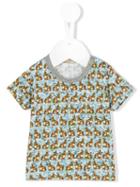 Gold - Rabbit Print T-shirt - Kids - Cotton - 6 Mth, Blue
