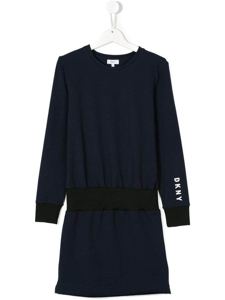 Dkny Kids Elasticated Waist Dress - Blue
