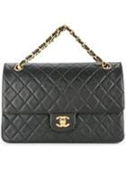 Chanel Vintage Straight Flap Chain Bag 25 - Black