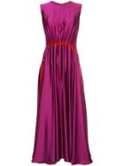 Roksanda Ruched Waist Midi Dress - Pink & Purple