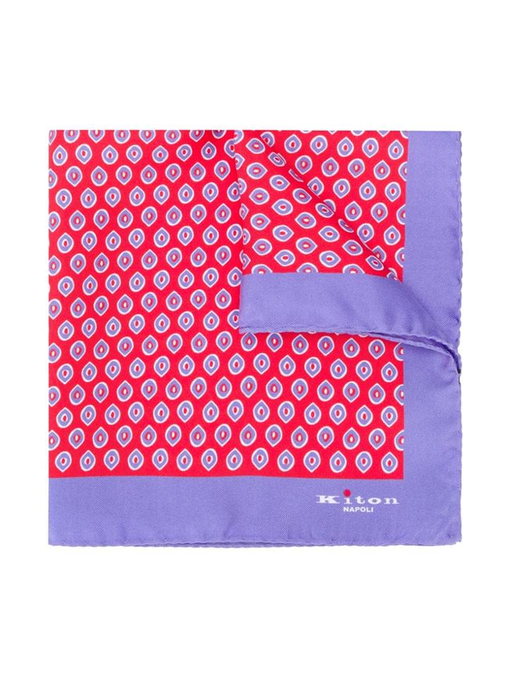 Kiton Geometric Print Foulard - Red