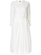 Sara Lanzi Pleated Flared Dress - White