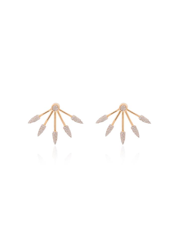 Pamela Love Diamond Five Spike Earrings - Metallic