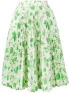 Calvin Klein 205w39nyc Leaf Print Pleated Skirt - Green