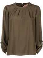 No21 Pleated Blouse - Green