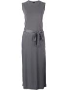 Joseph Belted Tank Dress, Women's, Size: L, Grey, Cotton/cupro/rayon