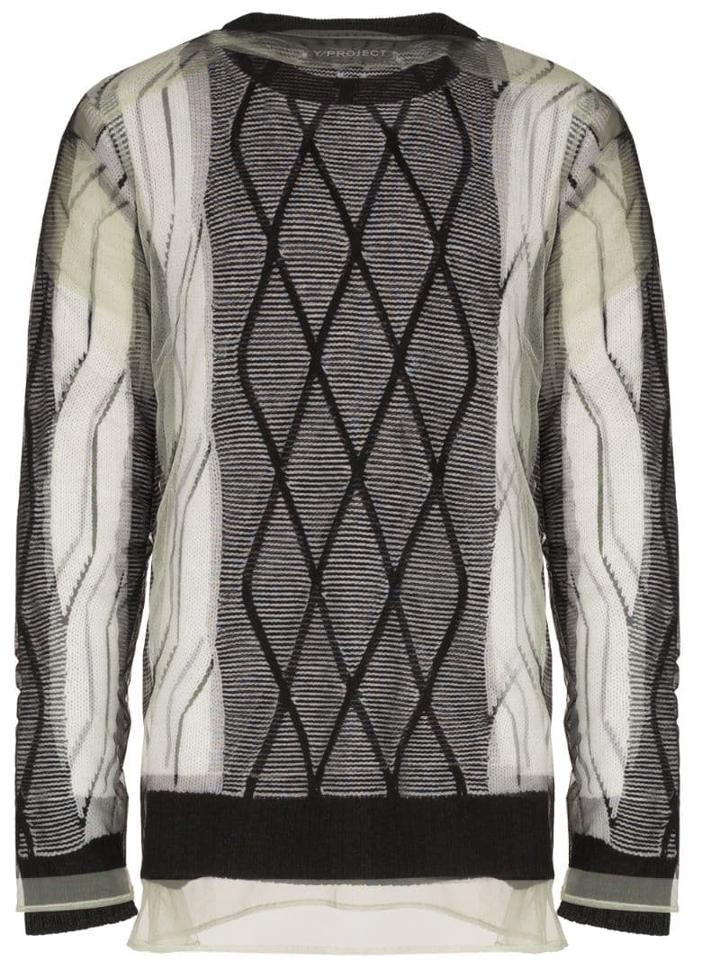 Y/project Patterned Crew-neck Jumper - Black