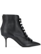 Msgm Logo Bow Ankle Boots - Black