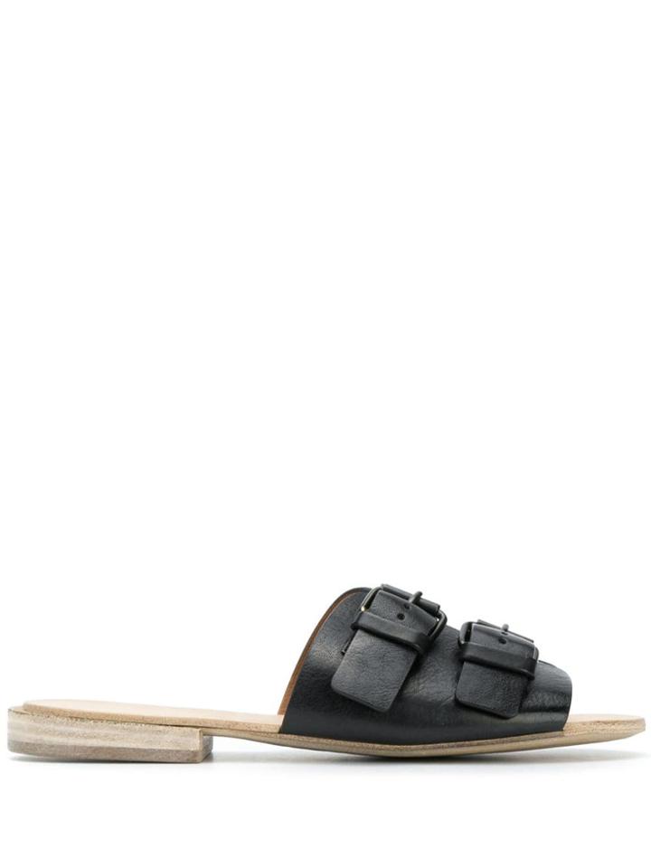 Marsèll Double Buckle Flat Sandals - Black