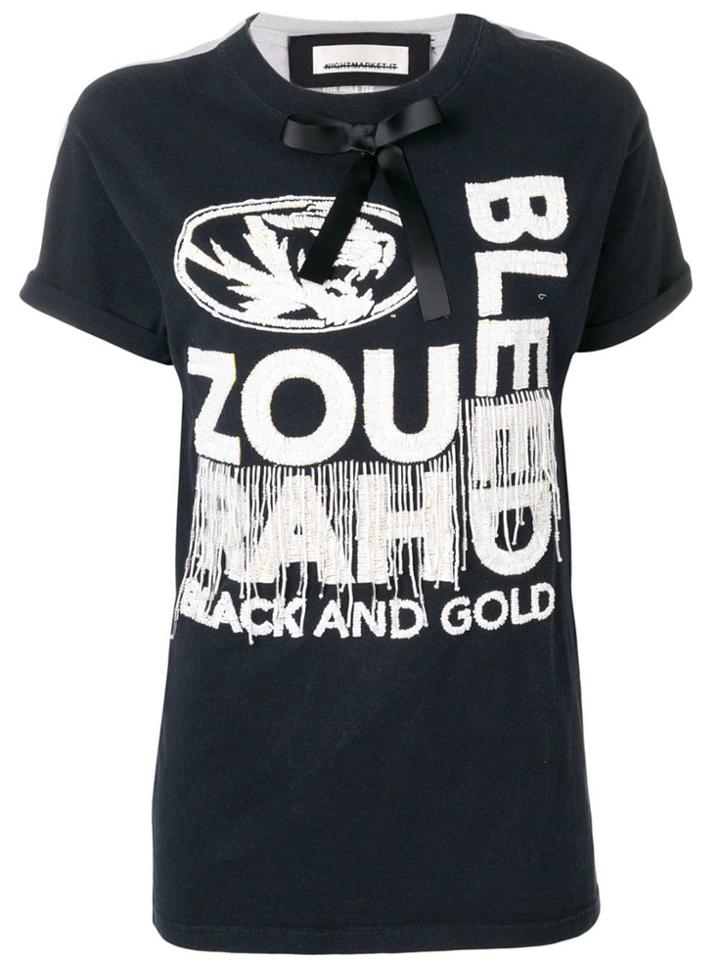 Night Market Bow Embellished T-shirt - Blue