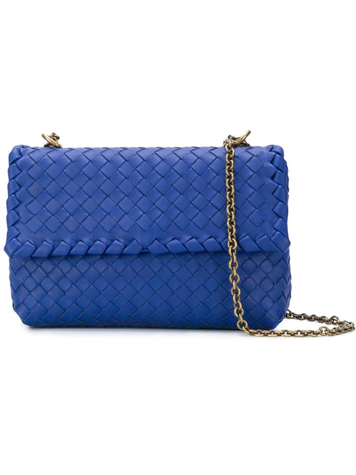 Bottega Veneta Small Olympia Intrecciato Bag - Blue