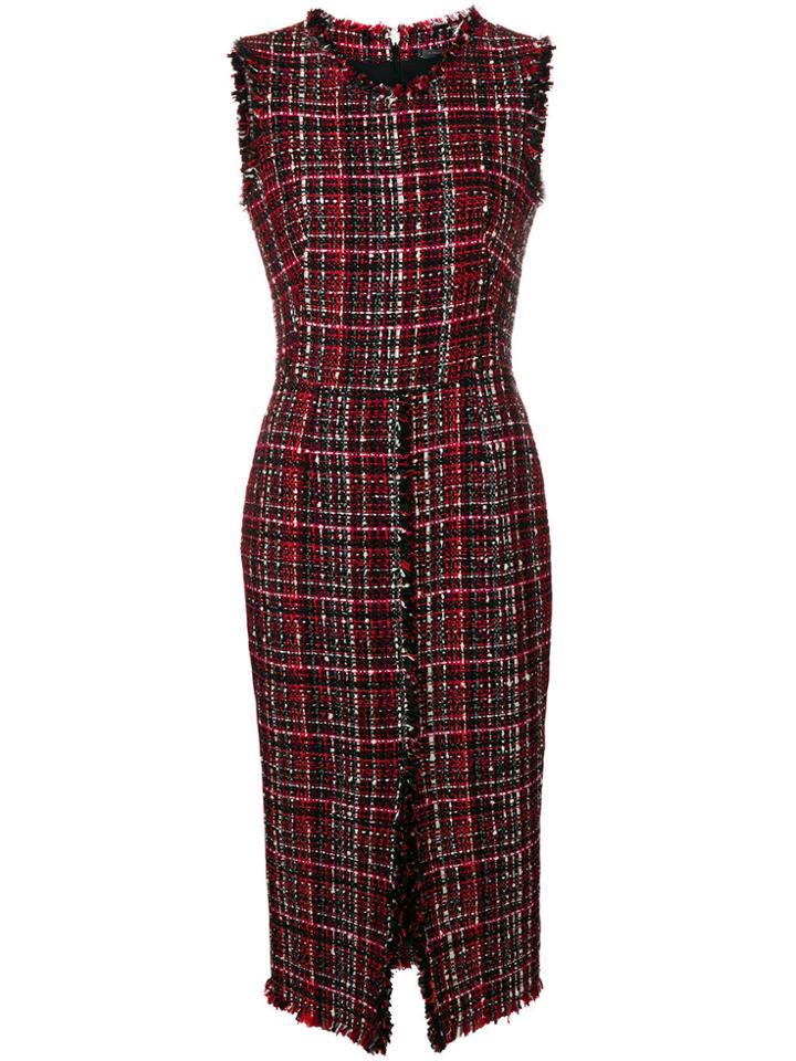 Alexander Mcqueen Tweed Midi Dress - Red