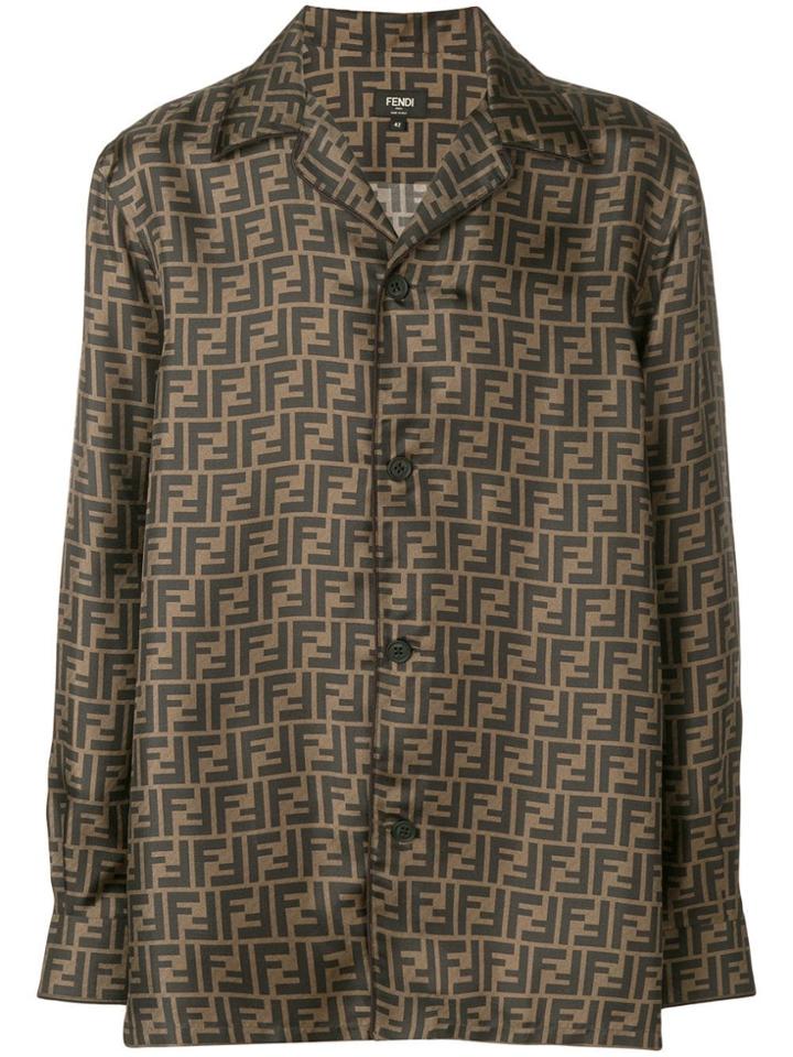 Fendi Logo Print Shirt - Brown