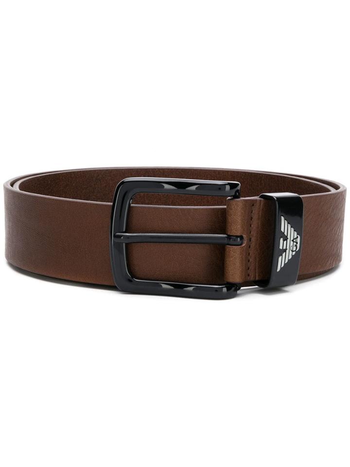Emporio Armani Logo Detail Belt - Brown