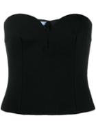 Prada Sweetheart Neckline Sleeveless Top - Black