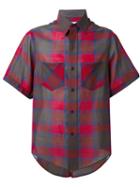 Facetasm - Checked Shortsleeved Shirt - Men - Cotton/nylon/wool - 4, Red, Cotton/nylon/wool