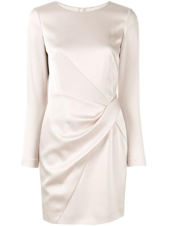 Paule Ka Drape Detail Crepe Dress - White