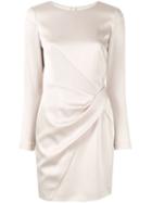 Paule Ka Drape Detail Crepe Dress - White