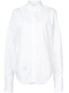 Thom Browne Oversized Long Sleeve Button Down Point Collar Shirt With