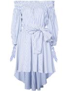 Caroline Constas Striped Off The Shoulder Dress - Blue